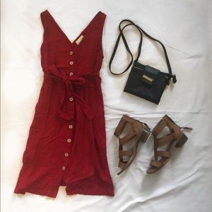 Red, Button-down Sundress